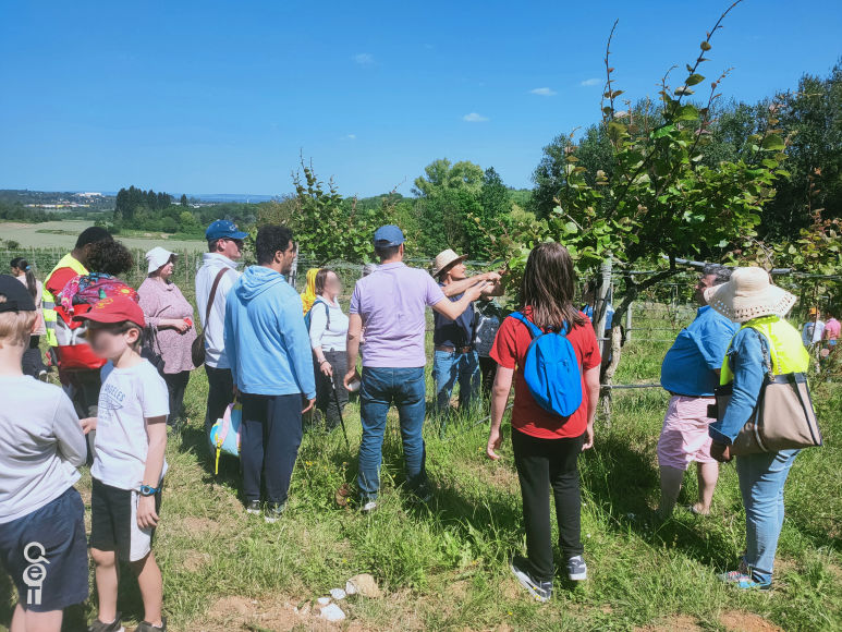 Groupe de personnes du Bel-Air visitant une ferme arboricole